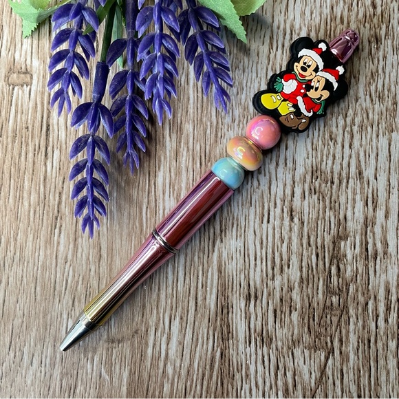 Handcrafted Christmas Pens Beaded Unique Artisan Gifts Office Accessories - Picture 9 of 9